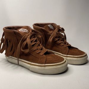Vans girls brown suede high top size 13